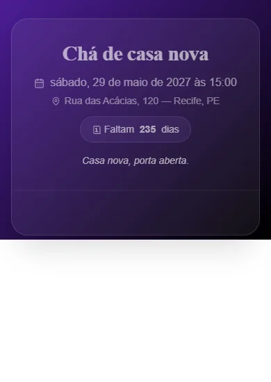 Convite modelo Clássico: Minimalista e elegante para qualquer tipo de evento.